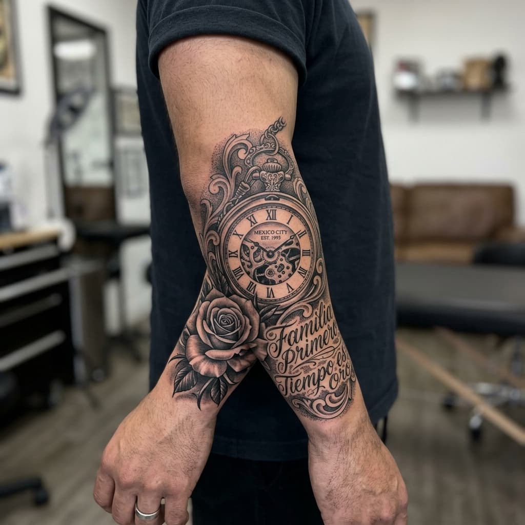Skull & Roses Realistic — tatouage réaliste Lyon